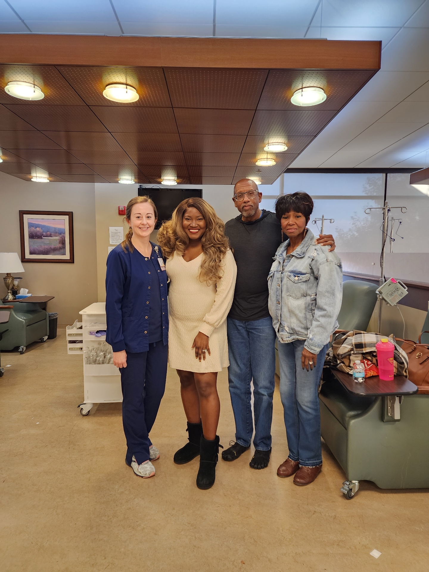 After chemo. Surrounded by family.
